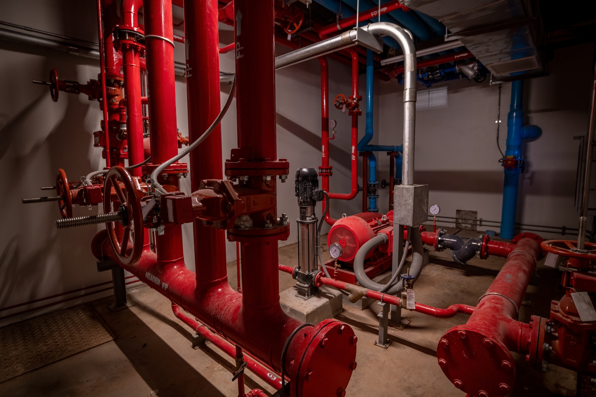 Building cooling tower air conditioner room progress work chiller HVAC of large industrial building