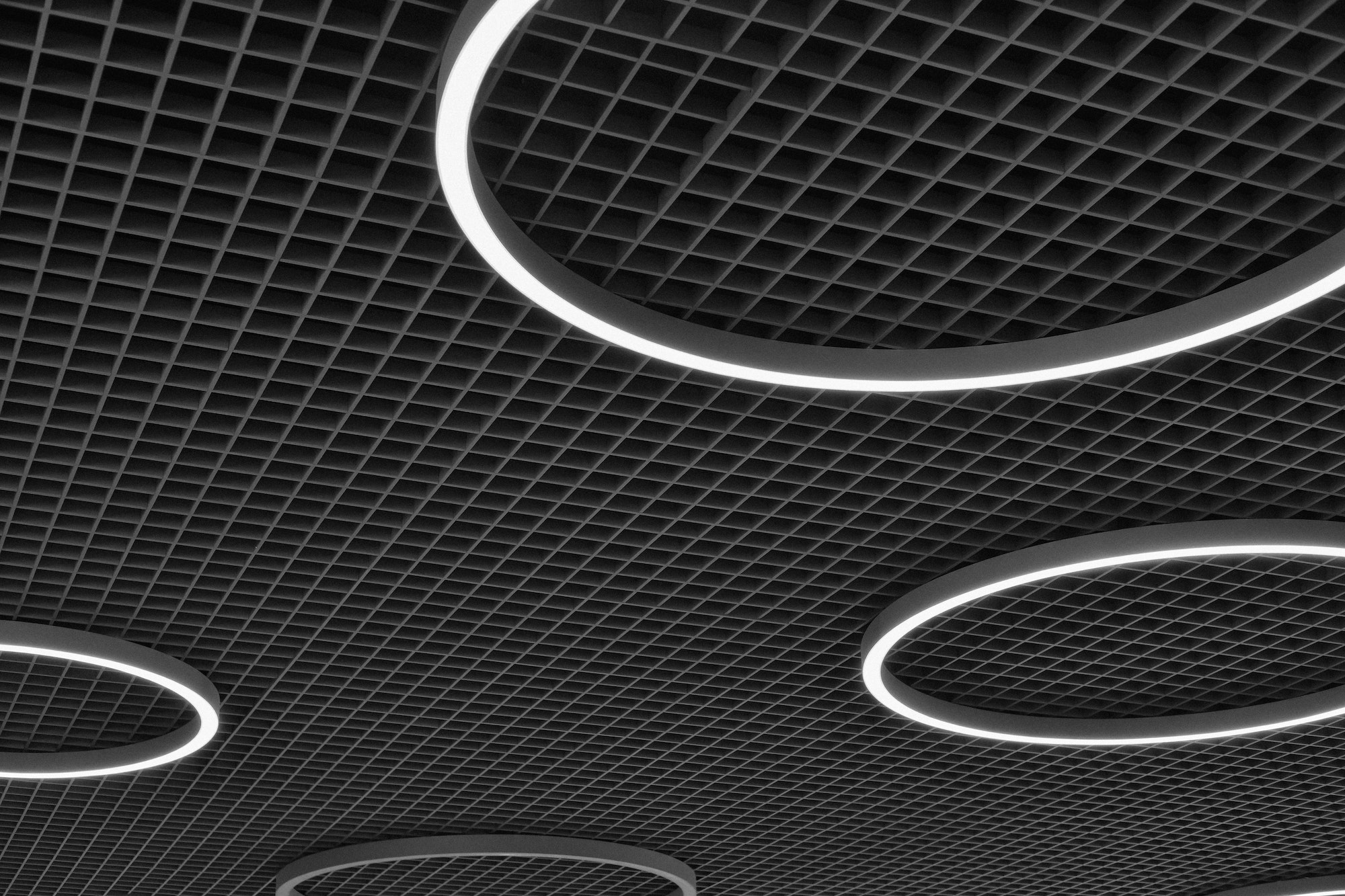 modern ceiling in a corporate building.